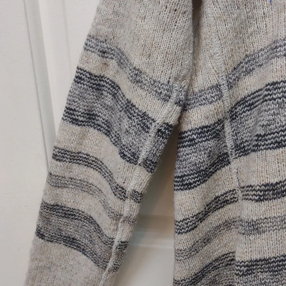 Lucky Brand Womens Tribal Aztec Black Ivory Gray Print Open Front Drape Cardigan - Picture 10 of 11